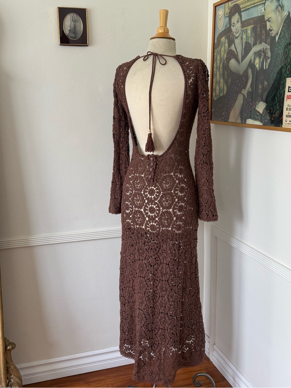 Spell Brown Crochet Dress - Picture 2 of 13